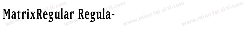 MatrixRegular Regula字体转换